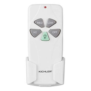 Kichler Three Speed and Light Dimming Remote Control, White