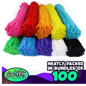 Carl & Kay 1000 Pipe Cleaners (Bulk Chenille Stems for Classroom Craft Supplies)