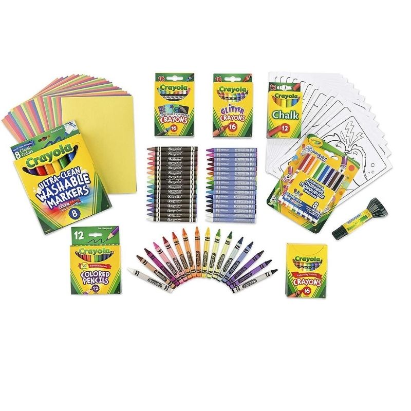 Crayola Super Art Coloring Kit, Gift for Kids, Over 100 Pieces – Supplies  Chain